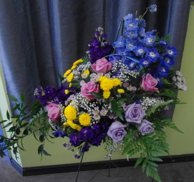 Funeral standing flower arrangement